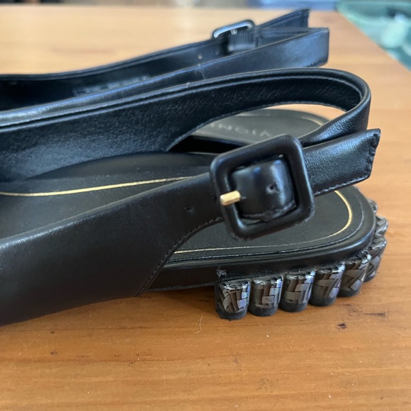 Vionic Delphine Black Leather Slingback Arch Support Square Toe Mule Flat SZ 6 - Picture 3 of 15